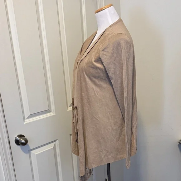 INC International Concepts Tan Fringe Cape - Picture 6 of 10